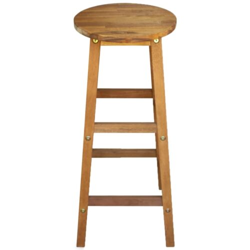 Bar Chairs 2pcs Solid Acacia Wood - Image 3