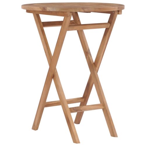 Folding Garden Table 60cm Solid Teak Wood