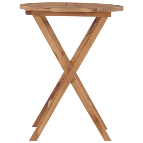 Folding Garden Table 60cm Solid Teak Wood - Image 2