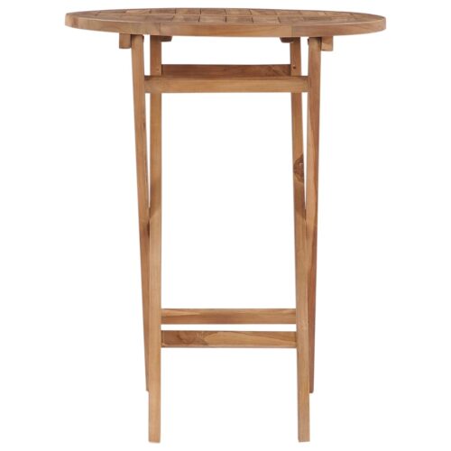 Folding Garden Table 60cm Solid Teak Wood - Image 3