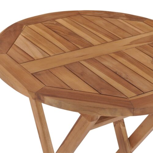 Folding Garden Table 60cm Solid Teak Wood - Image 5