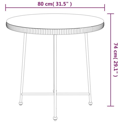 Dining Table 80cm Tempered Glass Steel - Image 6