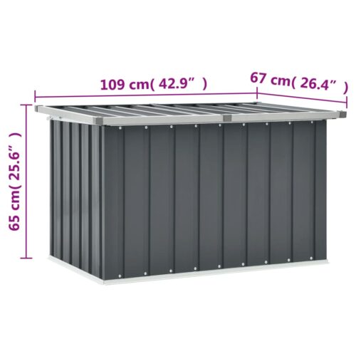 Garden Storage Box Grey 109x67x65cm - Image 8