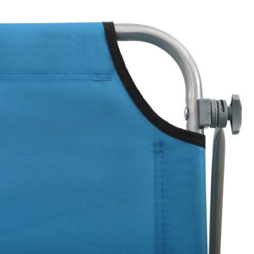 Sun Lounger with Canopy Steel Blue - Image 5