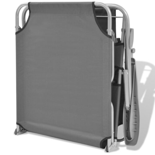 Sun Lounger with Canopy Steel Grey - Image 7