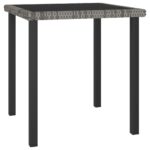 Garden Dining Table Grey 70x70x73cm Poly Rattan