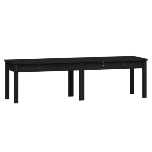 2-Seater Garden Bench Black 159.5x44x45cm Solid Wood Pine