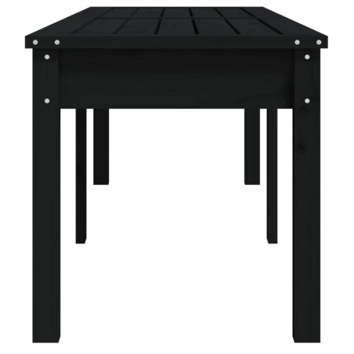 2-Seater Garden Bench Black 159.5x44x45cm Solid Wood Pine - Image 5