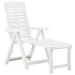 Portable Folding Outdoor Sun Lounger Garden Patio Pool Camping Beach Chair White