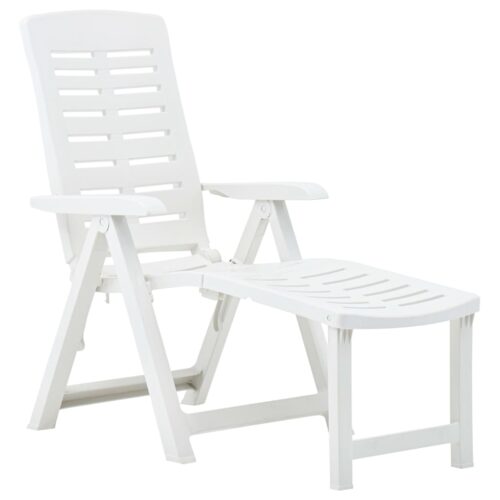 Portable Folding Outdoor Sun Lounger Garden Patio Pool Camping Beach Chair White