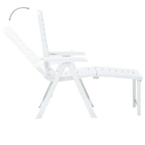 Portable Folding Outdoor Sun Lounger Garden Patio Pool Camping Beach Chair White - Image 4