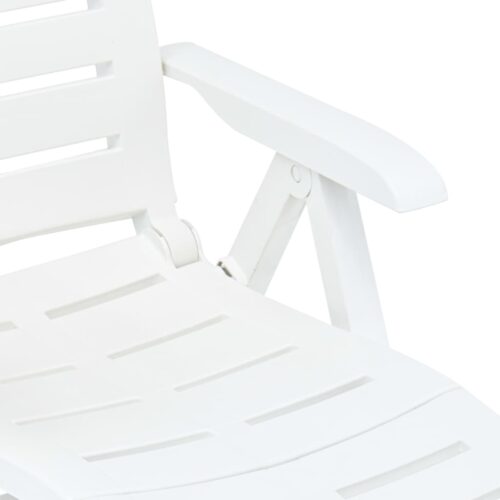 Portable Folding Outdoor Sun Lounger Garden Patio Pool Camping Beach Chair White - Image 7