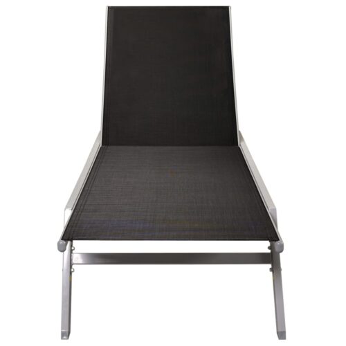 Sun Lounger Steel Textilene Black - Image 4