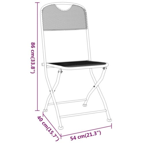 Folding Garden Chairs 2pcs Expanded Metal Mesh Anthracite - Image 7