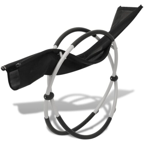Outdoor Geometrical Sun Lounger Steel Black Grey - Image 5