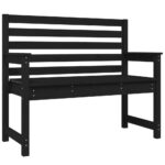Garden Bench Black 109x48x91.5cm Solid Wood Pine