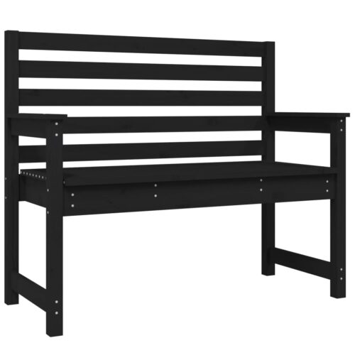 Garden Bench Black 109x48x91.5cm Solid Wood Pine