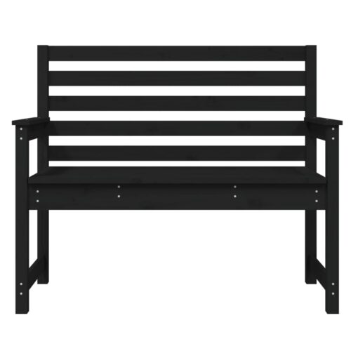 Garden Bench Black 109x48x91.5cm Solid Wood Pine - Image 4