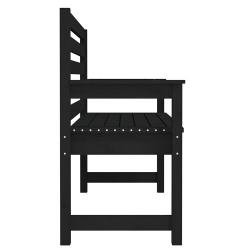 Garden Bench Black 109x48x91.5cm Solid Wood Pine - Image 5
