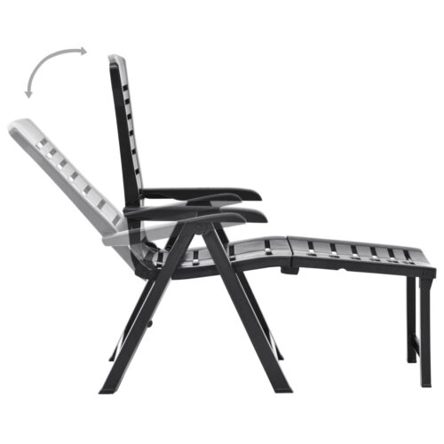 Portable Folding Outdoor Sun Lounger Garden Patio Pool Camping Beach Chair Anthracite - Image 4