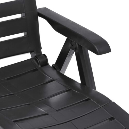 Portable Folding Outdoor Sun Lounger Garden Patio Pool Camping Beach Chair Anthracite - Image 7