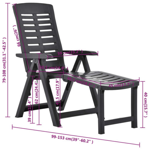 Portable Folding Outdoor Sun Lounger Garden Patio Pool Camping Beach Chair Anthracite - Image 8