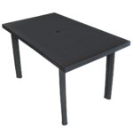 Garden Table Anthracite 126x76x72cm Plastic