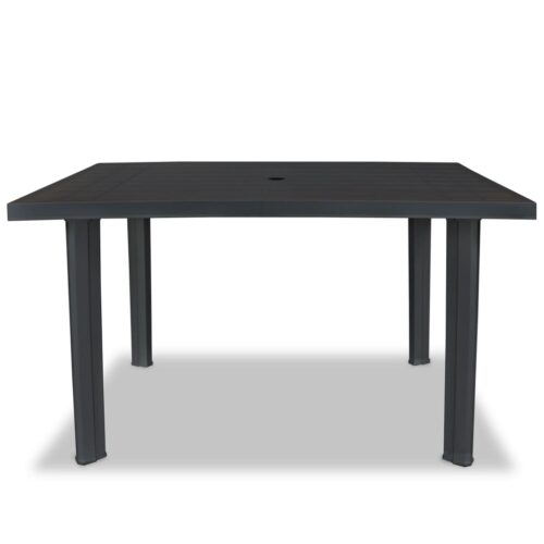 Garden Table Anthracite 126x76x72cm Plastic - Image 2