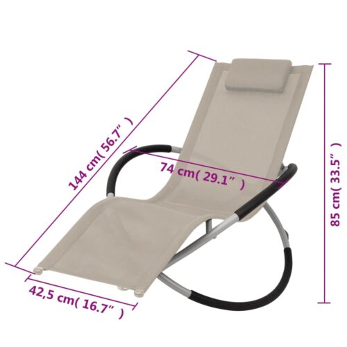Outdoor Geometrical Sun Lounger Steel Cream - Image 7