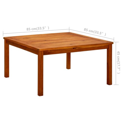 Garden Coffee Table 85x85x45cm Solid Acacia Wood - Image 7