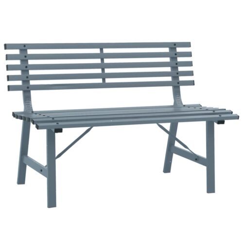 Garden Bench 110cm Steel Grey