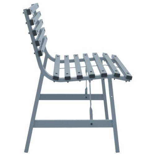 Garden Bench 110cm Steel Grey - Image 4