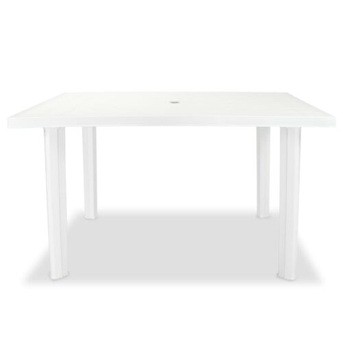 Garden Table White 126x76x72cm Plastic - Image 2