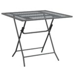 Garden Table 80x80x72cm Expanded Metal Mesh Anthracite