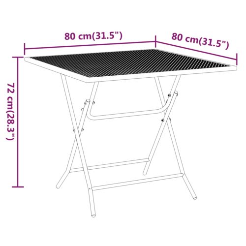 Garden Table 80x80x72cm Expanded Metal Mesh Anthracite - Image 7