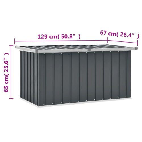 Garden Storage Box Grey 129x67x65cm - Image 8