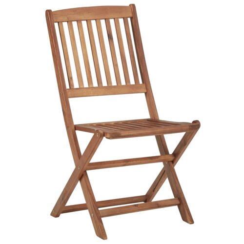 Folding Outdoor Chairs 2pcs Solid Acacia Wood - Image 3