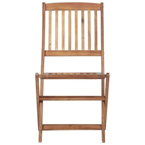 Folding Outdoor Chairs 2pcs Solid Acacia Wood - Image 4