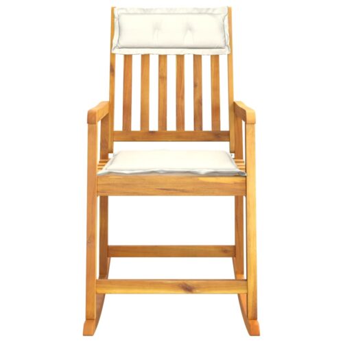 Wood Rocking Chair with Cushions Outdoor Garden Patio Deck Balcony Lounge Seat - Image 3