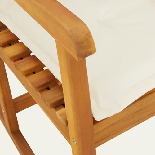 Wood Rocking Chair with Cushions Outdoor Garden Patio Deck Balcony Lounge Seat - Image 5