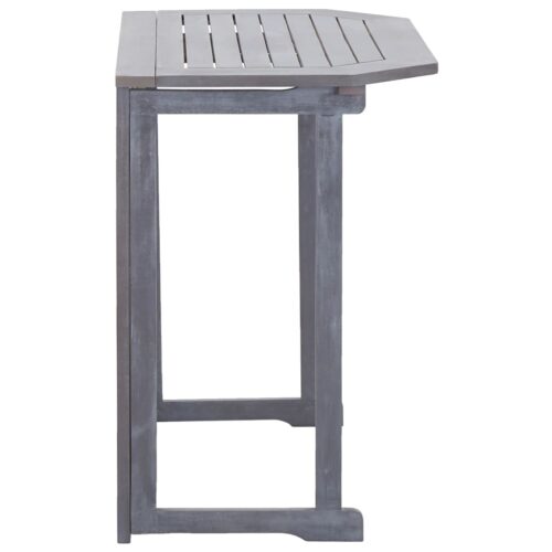 Folding Balcony Table 90x50x74cm Solid Acacia Wood Outdoor Garden Patio Desk - Image 2