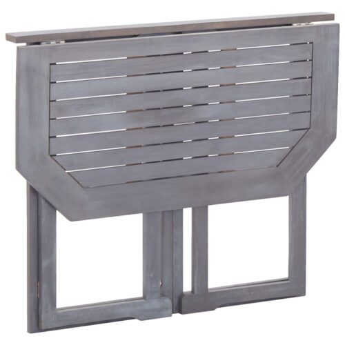 Folding Balcony Table 90x50x74cm Solid Acacia Wood Outdoor Garden Patio Desk - Image 5