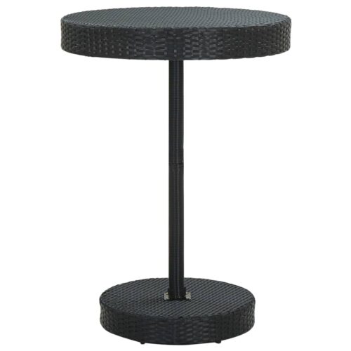 Garden Table Black 75.5x106cm Poly Rattan