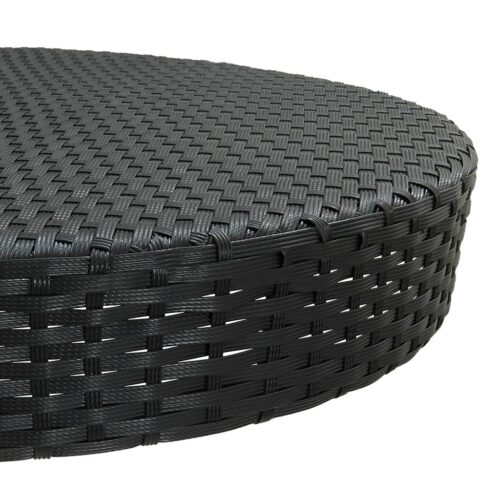 Garden Table Black 75.5x106cm Poly Rattan - Image 3