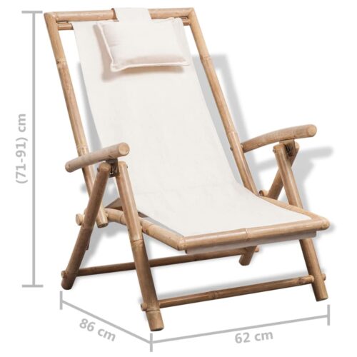 Outdoor Deck Chair Bamboo - Image 6