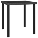 Garden Dining Table Black 70x70x73cm Poly Rattan