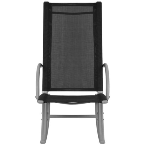 Garden Rocking Chairs 2pcs Steel Textilene Black - Image 5