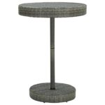 Garden Table Grey 75.5x106cm Poly Rattan