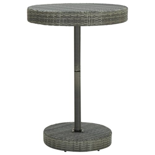 Garden Table Grey 75.5x106cm Poly Rattan