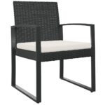 Garden Dining Chairs 2pcs Black PP Rattan